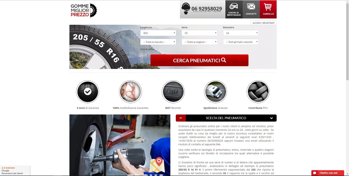 Sviluppatore freelance - Portfolio di Stefano Marchisio - gommemigliorprezzo