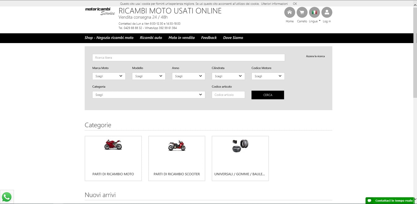 Sviluppatore freelance - Portfolio di Stefano Marchisio - motoricambiservice